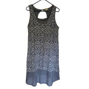 Mod-o-doc Womens XL Gray Ikat Diamond Print Keyhole Back Sleeveless Dress